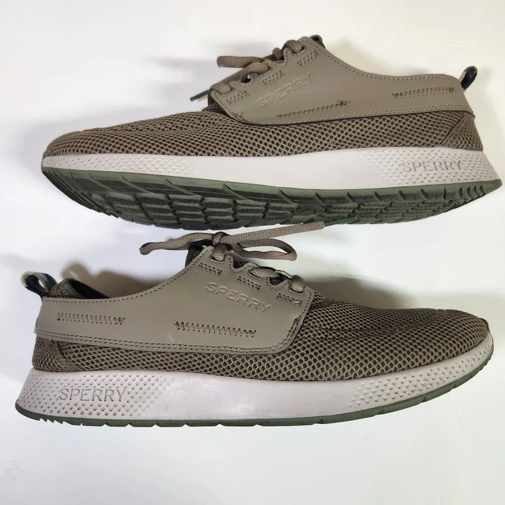 Mens Sperry  7 Seas  Sport  Cupsoles‎ Fishing Tan And Green Water Shoes Summer